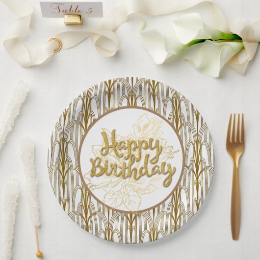 Golden Birthday Paper Borden Papieren Bordje (Huwelijk)