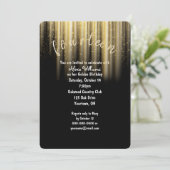 Golden Birthday sunbeams en glitter Kaart (Staand voorkant)