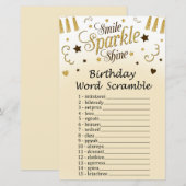 Golden Birthday Word Scramble Game (Voorkant / Achterkant)
