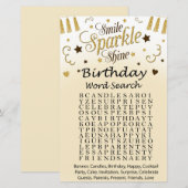 Golden Birthday Word Search Game (Voorkant / Achterkant)
