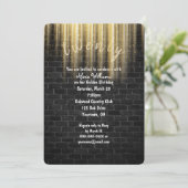 Golden Birthday-zonnestralen op baksteen Kaart (Staand voorkant)