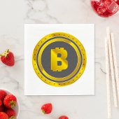Golden Bitcoin Napkins Servet