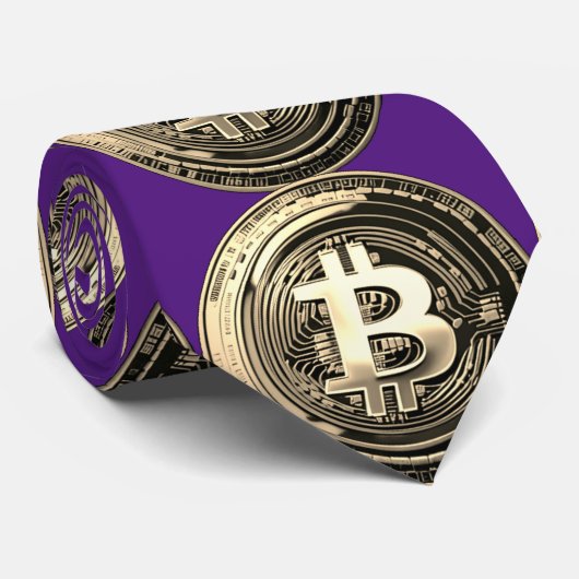 Golden Bitcoin Stropdas (Opgerold)