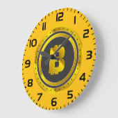 Golden Bitcoin Symbol Digital Currency Grote Klok (Hoek)