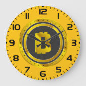 Golden Bitcoin Symbol Digital Currency Grote Klok (Voorkant)