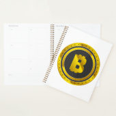 Golden Bitcoin Symbol Digital Currency Planner (Display)