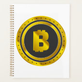 Golden Bitcoin Symbol Digital Currency Planner (Voorkant)
