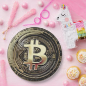 Golden Bitmunt Papieren Bordje (Feest)