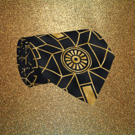 Golden & Black Art-Deco-patroon Stropdas