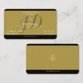 Golden Black Attorney for Law | Advocaat Visitekaartje (Voorkant / Achterkant)