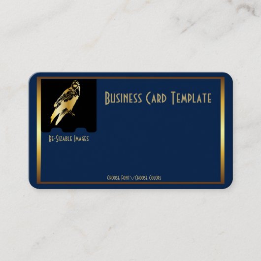 Golden Black Bird Raven Visitekaartje (Voorkant)