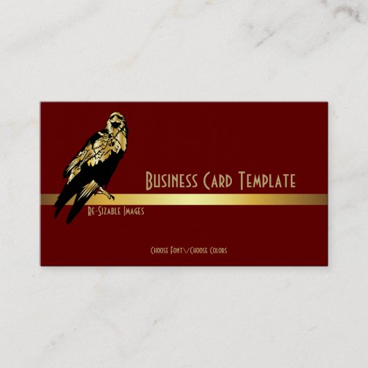 Golden Black Bird Raven Visitekaartje (Voorkant)