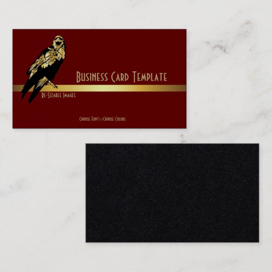 Golden Black Bird Raven Visitekaartje (Voorkant / Achterkant)