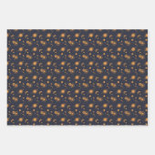 Golden black celestial sun moon galaxy pattern inpakpapier vel (Voorkant)