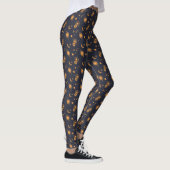 Golden black celestial sun moon galaxy pattern leggings (Rechts)