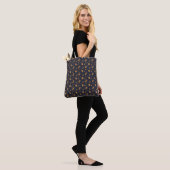 Golden black celestial sun moon galaxy pattern tote bag (Op model)