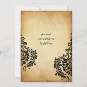 Golden  Black Damask Save the Date (Achterkant)