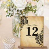 Golden Black Damask Table Number Kaarten