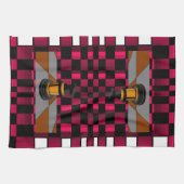 Golden Black Dragon Knight Chess Design 3D Theedoek (Horizontaal)