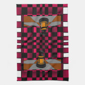 Golden Black Dragon Knight Chess Design 3D Theedoek (Verticaal)