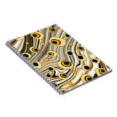 Golden Black en Yellow Retro Style Groovy Art Notitieboek (Rechterzijde)