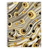 Golden Black en Yellow Retro Style Groovy Art Notitieboek (Voorkant)