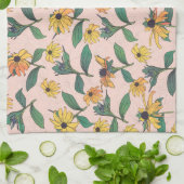 Golden Black-Eyed Daisy Flowers Theedoek (Gevouwen)