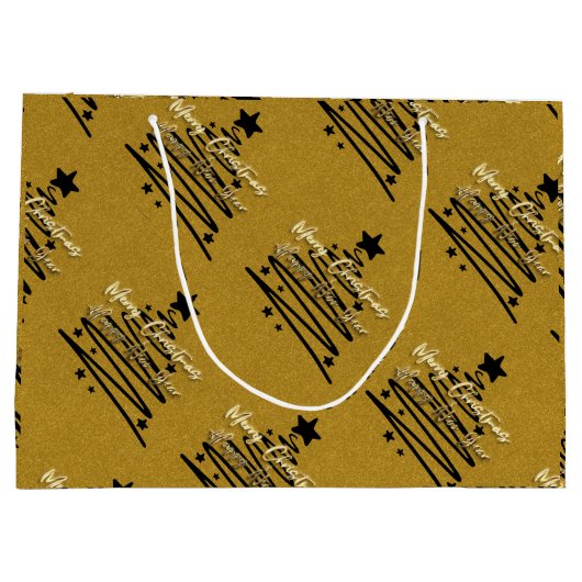 Golden Black Gift Bag Groot Cadeauzakje (Achterkant)