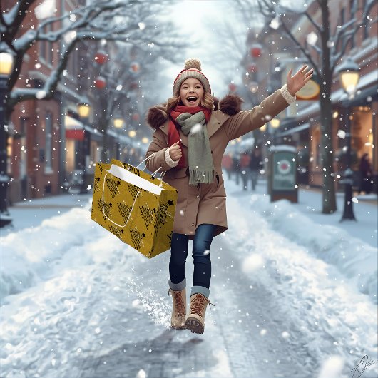 Golden Black Gift Bag Groot Cadeauzakje