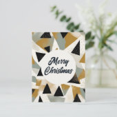 Golden Black Holiday Tree Vrolijke Kerstgroet Briefkaart (Staand voorkant)