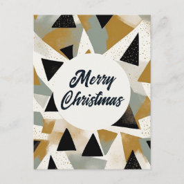 Golden Black Holiday Tree Vrolijke Kerstgroet Briefkaart