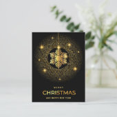 Golden Black Kerstornament Corporate Greeting Briefkaart (Staand voorkant)