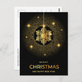 Golden Black Kerstornament Corporate Greeting Briefkaart (Voorkant / Achterkant)