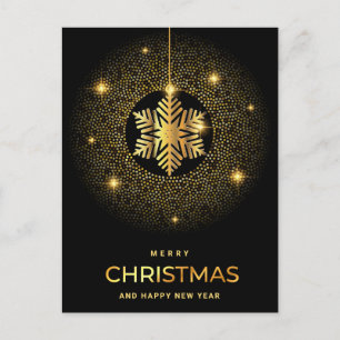 Golden Black Kerstornament Corporate Greeting Briefkaart