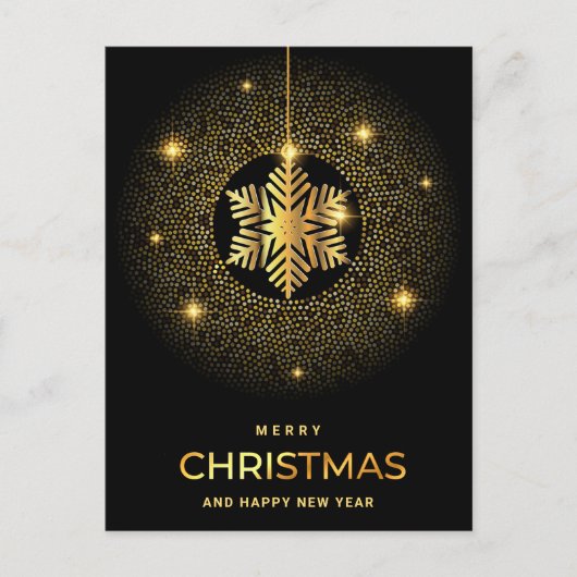 Golden Black Kerstornament Corporate Greeting Briefkaart (Voorkant)