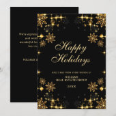 Golden Black Kerstornament Corporate Greeting Feestdagenkaart (Voorkant / Achterkant)