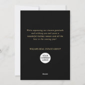 Golden Black Kerstornament Corporate Greeting Feestdagenkaart (Achterkant)