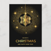 Golden Black Kerstornament Corporate Greeting Feestdagenkaart (Voorkant)