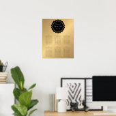 Golden Black Lace Circle Wedding Seding Chart Poster (Thuiskantoor)