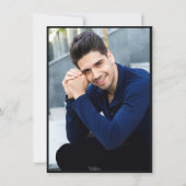 Golden Black Modern Afstuderen FOTO Bedankkaart (Achterkant)