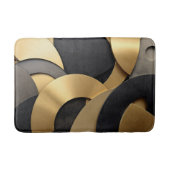 Golden & Black Overlapping Geometrisch Abstract Badmat (Voorkant)