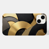 Golden & Black Overlapping Geometrisch Abstract Case-Mate iPhone Case (Achterkant (horizontaal))