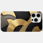 Golden & Black Overlapping Geometrisch Abstract Case-Mate iPhone Case (Achterkant (horizontaal))