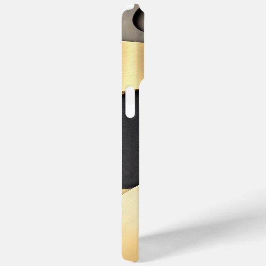 Golden & Black Overlapping Geometrisch Abstract Case-Mate iPhone Case (Achterkant / Rechts)