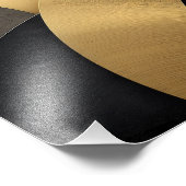 Golden & Black Overlapping Geometrisch Abstract Foto Afdruk (Hoek)