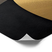 Golden & Black Overlapping Geometrisch Abstract Poster (Hoek)