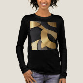 Golden & Black Overlapping Geometrisch Abstract Tri-Blend Shirt (Voorkant)