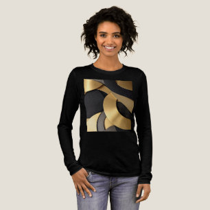 Golden & Black Overlapping Geometrisch Abstract Tri-Blend Shirt