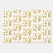 Golden Black Palm Leaf Pattern Inpakpapier Vel (Voorkant 2)