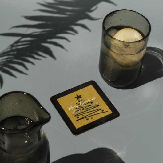 Golden Black Paper Coaster Kartonnen Onderzetters